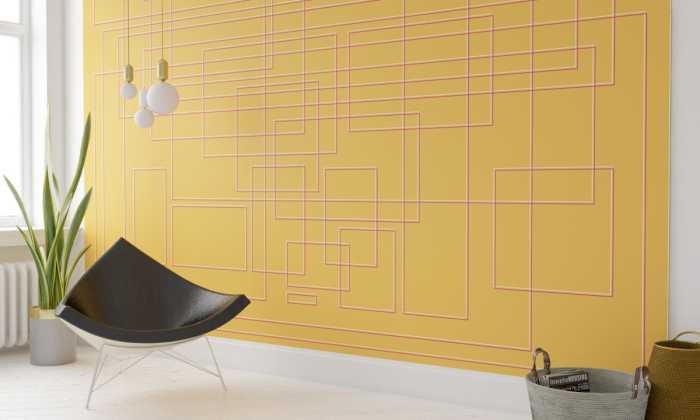 Photo murale intissé impression numérique Mills Board Mondial whitepink-orange