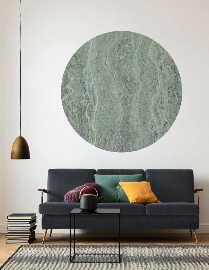 Photomural rond Green Marble