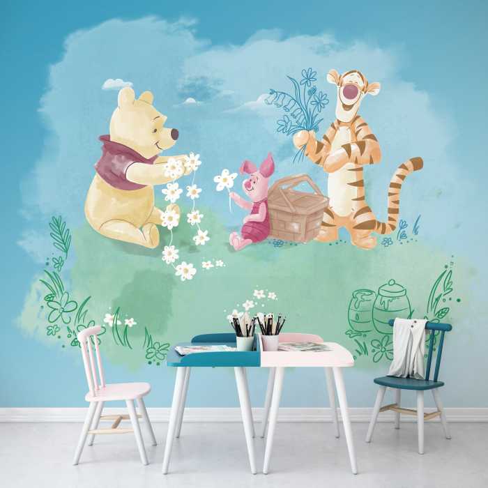 Photo murale intissé impression numérique Winnie the Pooh Picnic