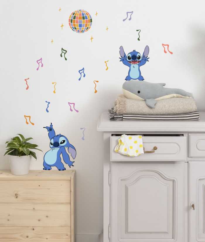 Sticker mural Disney Stitch Music