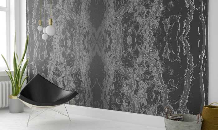 Photo murale intissé impression numérique Oak Bark black-whitedarkgrey
