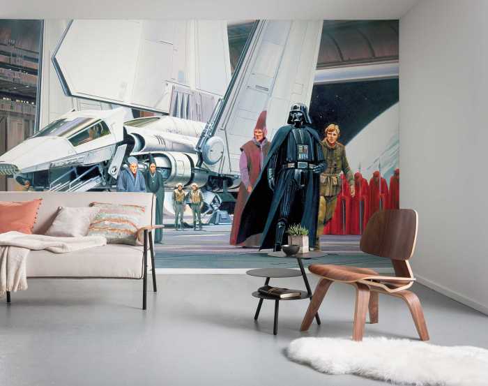 Photo murale intissé impression numérique Star Wars Classic RMQ Death Star Shuttle Dock
