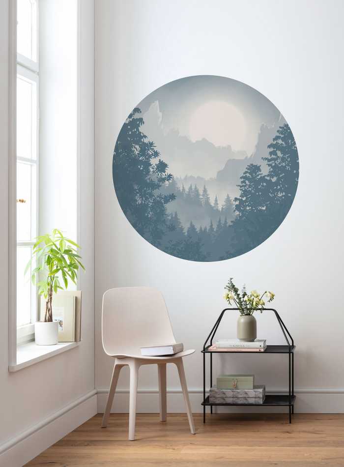 Photomural rond Blue Valley