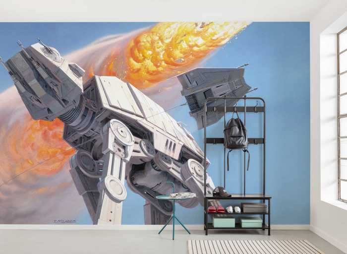Photo murale intissé impression numérique Star Wars Classic RMQ Hoth Battle AT-AT