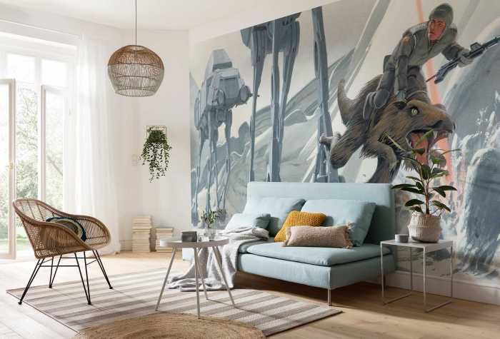 Photo murale intissé impression numérique Star Wars Classic RMQ Hoth Battle Ground