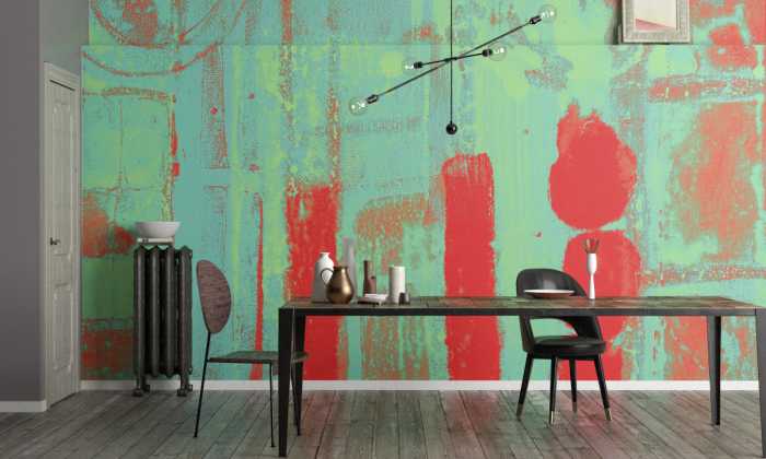 Photo murale intissé impression numérique Stems Blooming lightpetrol-red