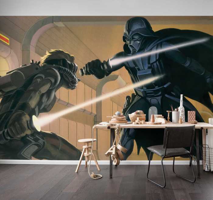Photo murale intissé impression numérique Star Wars Classic RMQ Vader vs Luke
