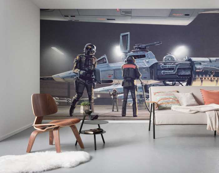 Photo murale intissé impression numérique Star Wars Classic RMQ Yavin Y-Wing