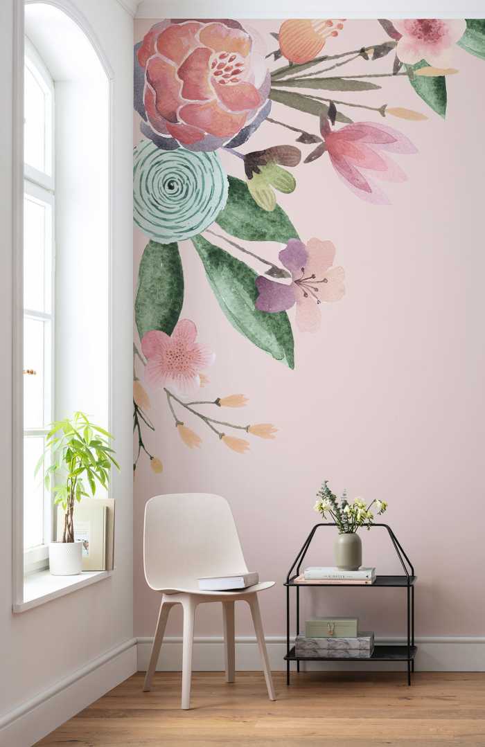 Photo murale intissé impression numérique Fleur Bisou