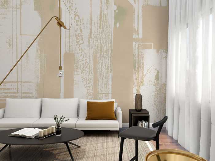 Photo murale intissé impression numérique Straight Upright apricot