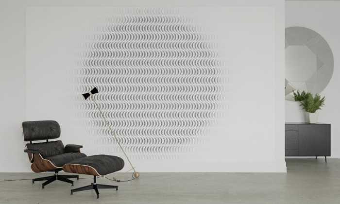 Photo murale intissé impression numérique Screen Dot white-black