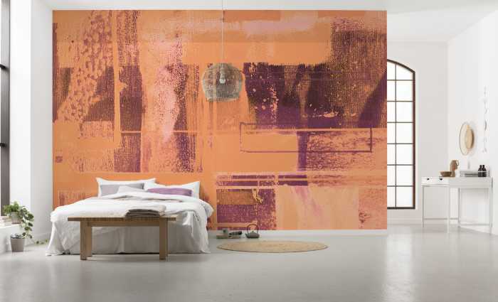 Photo murale intissé impression numérique Liquids Dripping orange