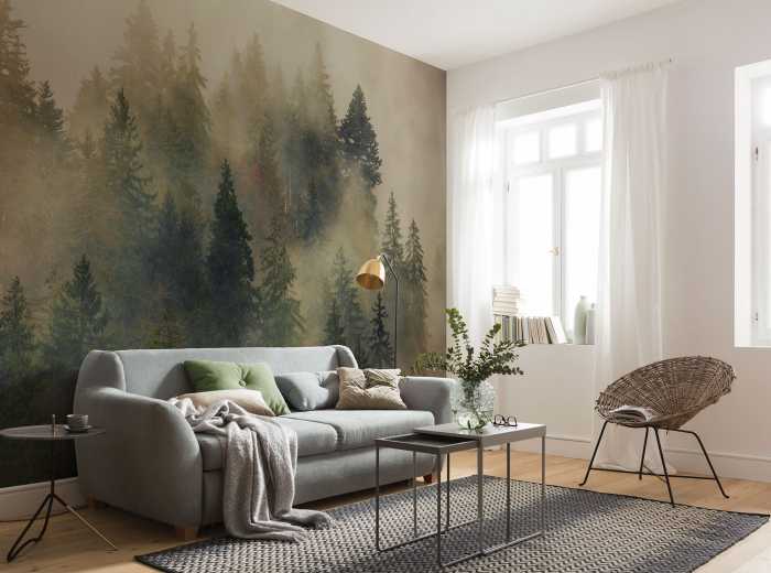 Photo murale intissé impression numérique Mystical Firs