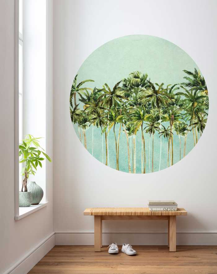 Photomural rond Coconut Trees