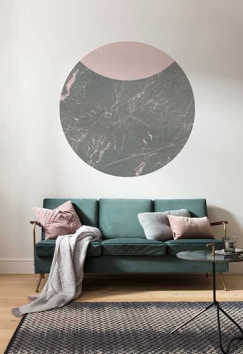 Murale ronde auto-adhésive intissée Stripe Marmor