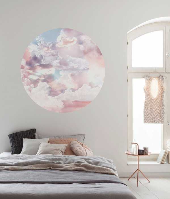 Murale ronde auto-adhésive intissée Candy Sky