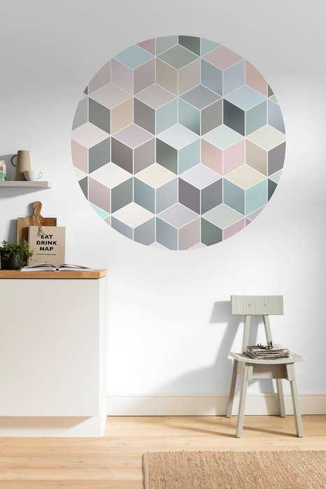 Murale ronde auto-adhésive intissée Pastel Deluxe