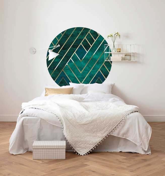 Murale ronde auto-adhésive intissée Jade
