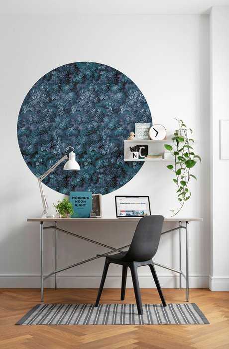 Murale ronde auto-adhésive intissée Azul
