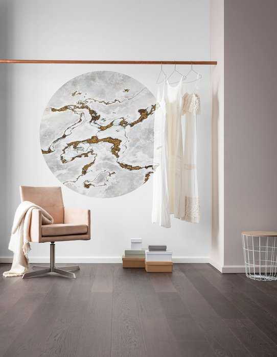 Murale ronde auto-adhésive intissée Marble Vibe