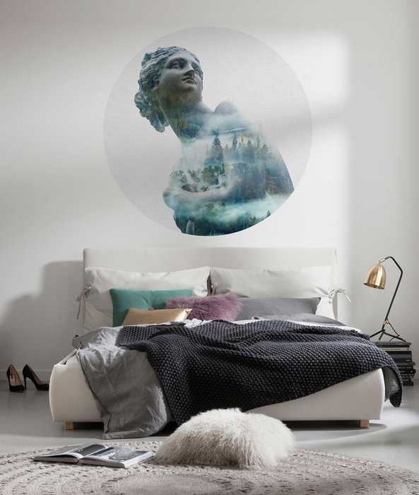 Murale ronde auto-adhésive intissée Gaia