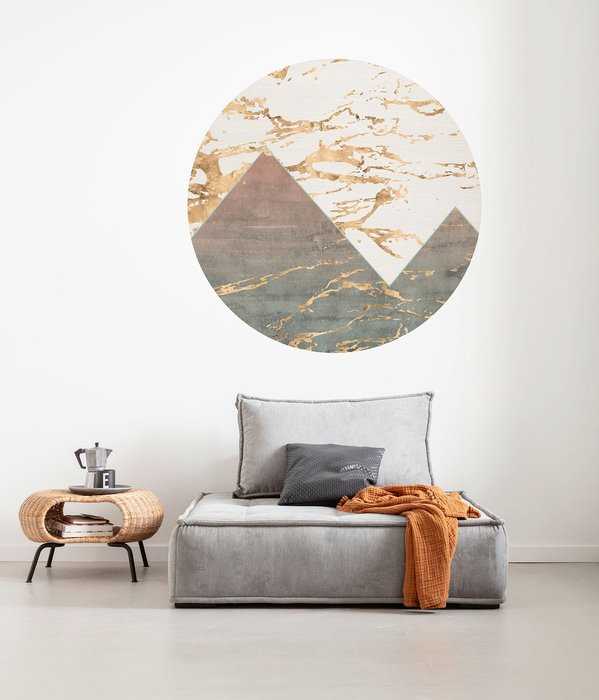 Murale ronde auto-adhésive intissée Precious Peaks