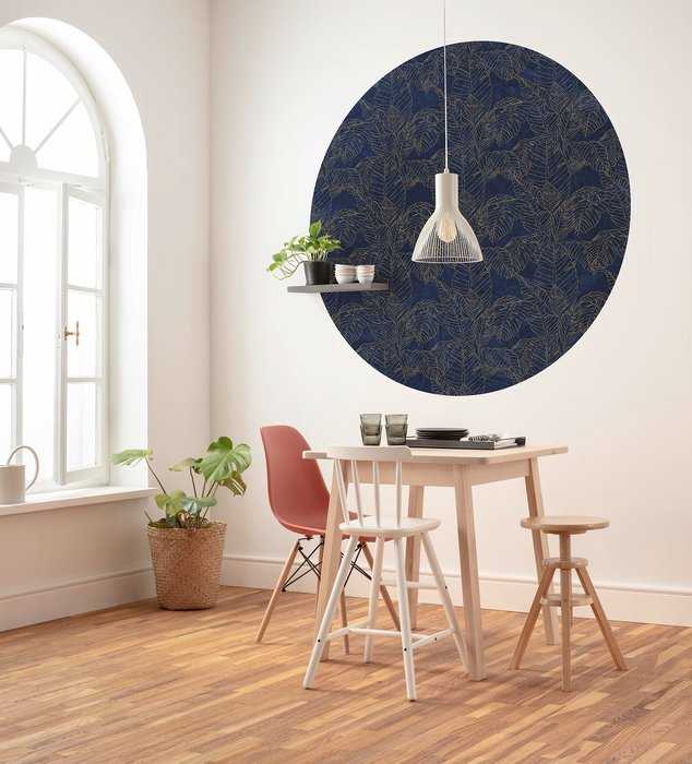 Murale ronde auto-adhésive intissée Royal Blue