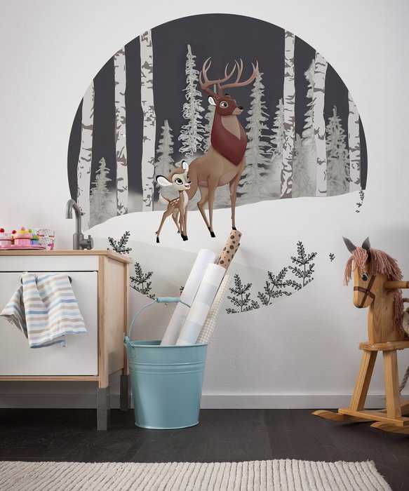 Murale ronde auto-adhésive intissée Bambi Great Prince
