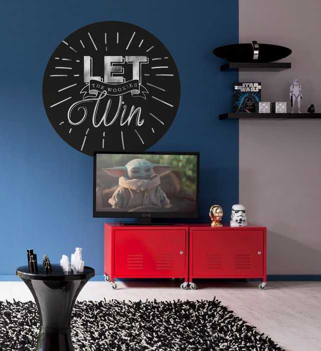 Murale ronde auto-adhésive intissée Star Wars Wookie Win