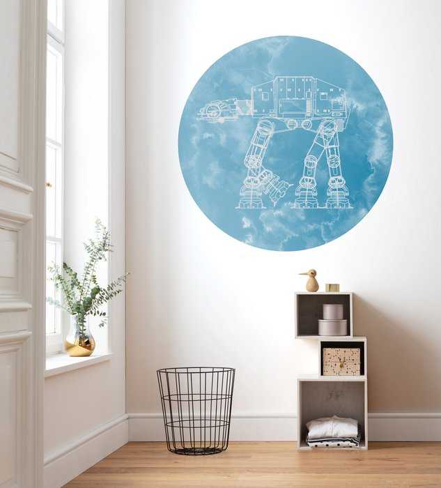 Murale ronde auto-adhésive intissée Star Wars AT-AT