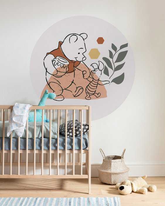 Murale ronde auto-adhésive intissée Winnie the Pooh Soulmate