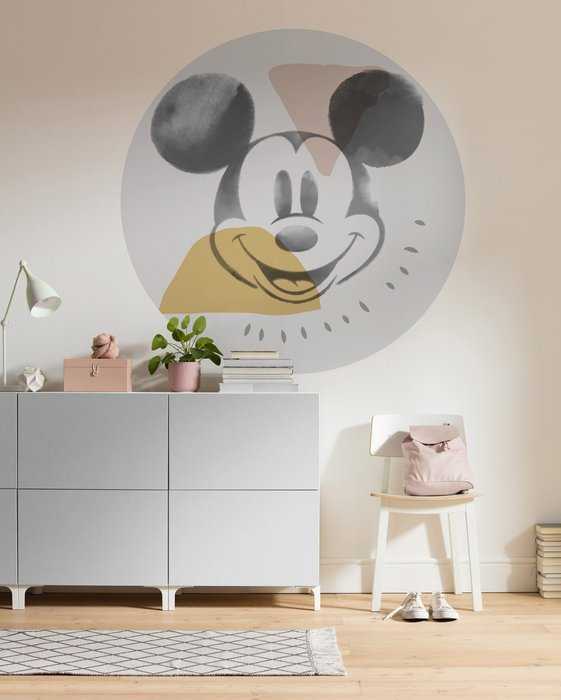 Murale ronde auto-adhésive intissée Mickey Abstract