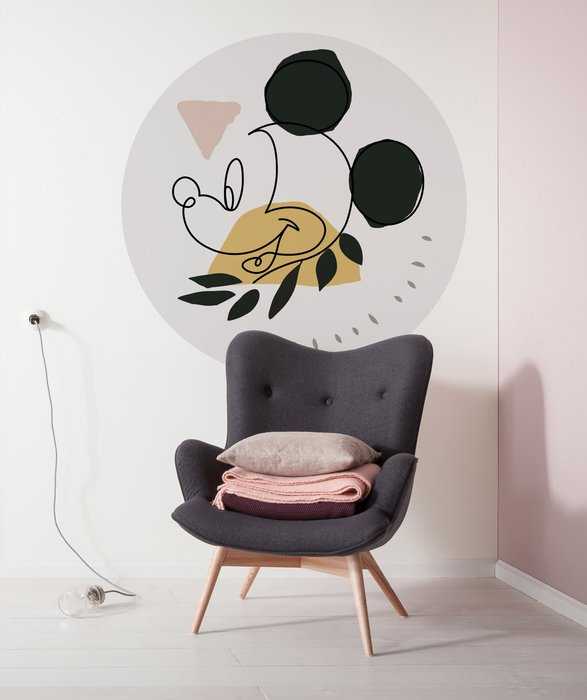 Murale ronde auto-adhésive intissée Mickey Modern Art