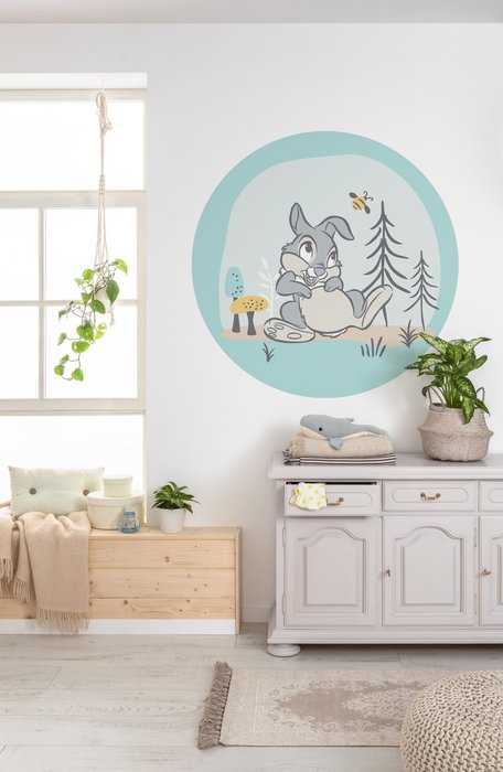 Murale ronde auto-adhésive intissée Bambi Thumper