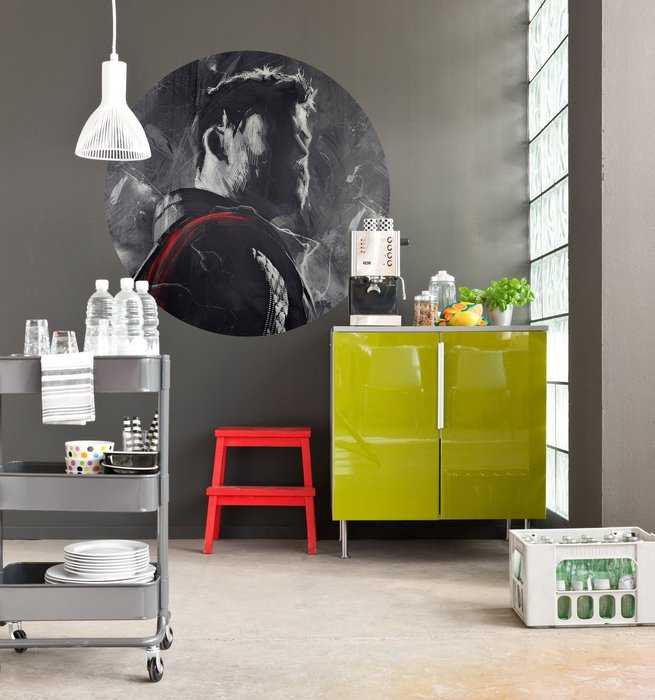 Murale ronde auto-adhésive intissée Avengers Painting Thor