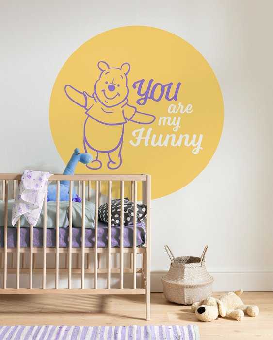 Murale ronde auto-adhésive intissée DOT Winnie the Pooh My Hunny