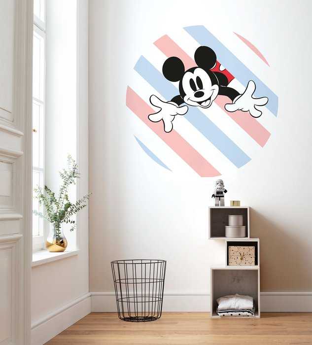 Murale ronde auto-adhésive intissée DOT Mickey Hang in There