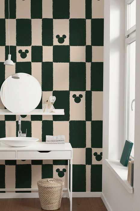 Intissé Standard Disney Mickey Mouse Green Chess