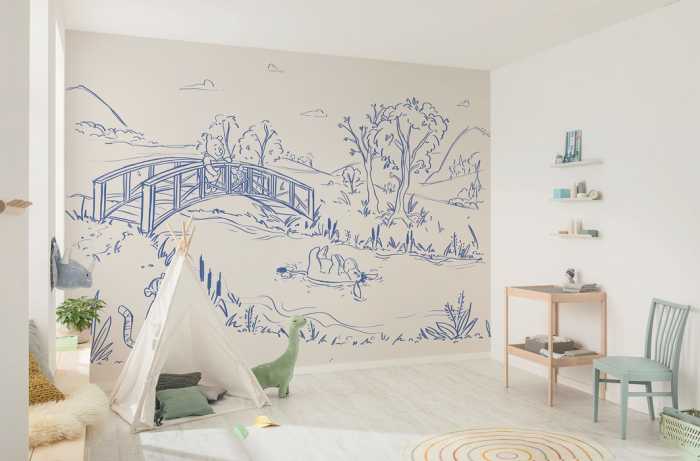 Intissé Standard Disney Winnie the Pooh Blue Ink