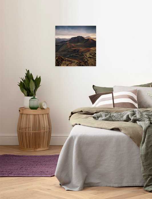 Vlies Bild auf Keilrahmen/ Echtholzrahmen Vulkanland