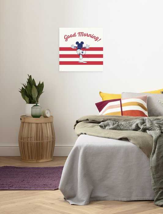 Vlies Bild auf Keilrahmen/ Echtholzrahmen Mickey Good Morning