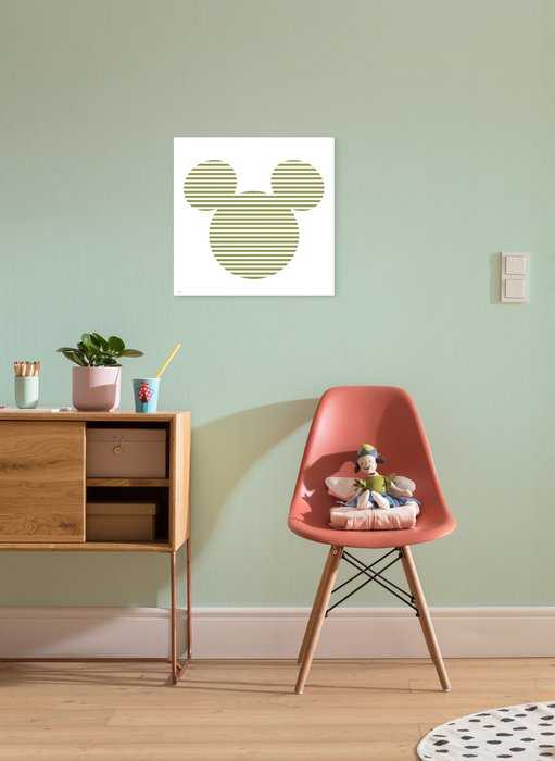 Vlies Bild auf Keilrahmen/ Echtholzrahmen Mickey Horizontal Stripes