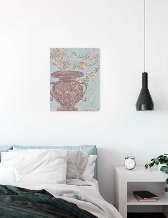 Vlies Bild auf Keilrahmen/ Echtholzrahmen Anubis Vase