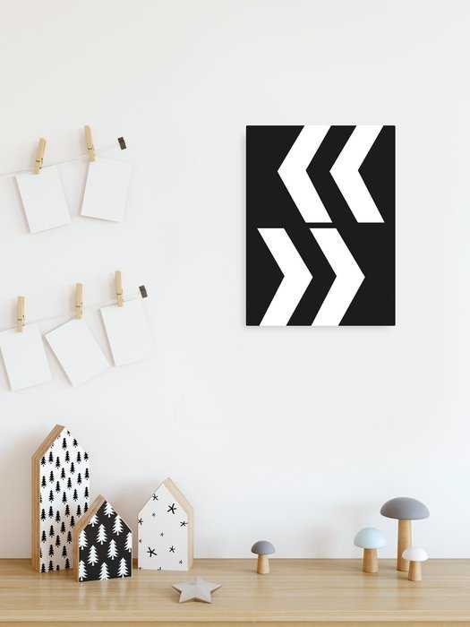 Vlies Bild auf Keilrahmen/ Echtholzrahmen Typo Arrows