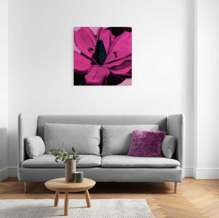 Vlies Bild auf Keilrahmen/ Echtholzrahmen Pink Fusion
