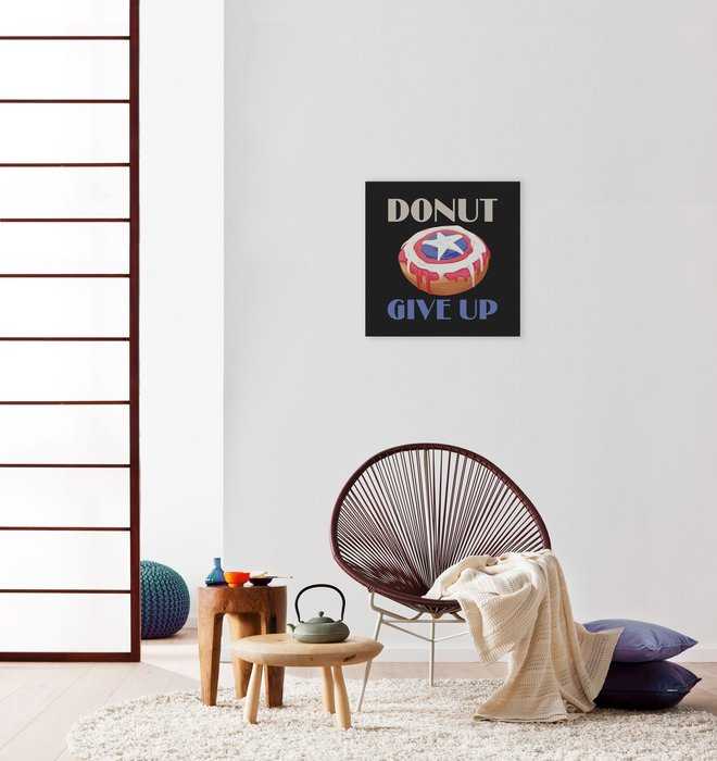 Vlies Bild auf Keilrahmen/ Echtholzrahmen Donut give up
