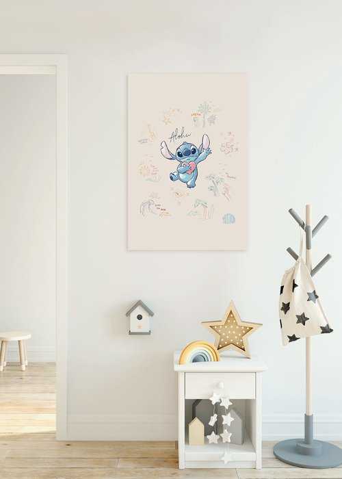 Vlies Bild auf Keilrahmen/ Echtholzrahmen Disney Lilo and Stitch In the Sun