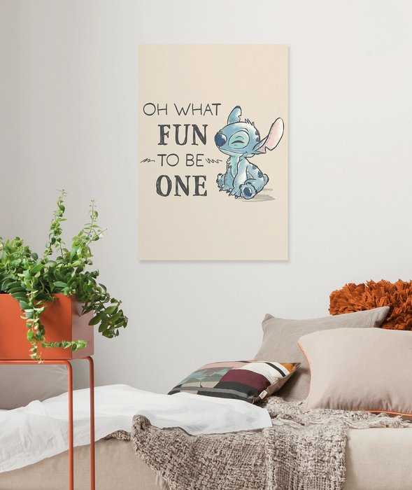 Vlies Bild auf Keilrahmen/ Echtholzrahmen Disney Lilo and Stitch Oh What Fun