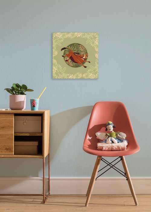 Vlies Bild auf Keilrahmen/ Echtholzrahmen Disney The Lion King Wild and Free Since 1994