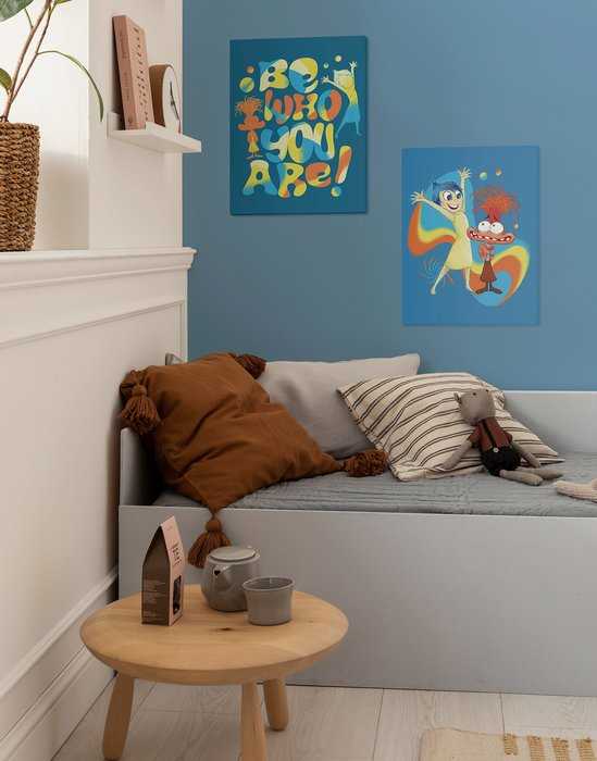 Vlies Bild auf Keilrahmen/ Echtholzrahmen Disney and Pixar Inside Out Think Positive